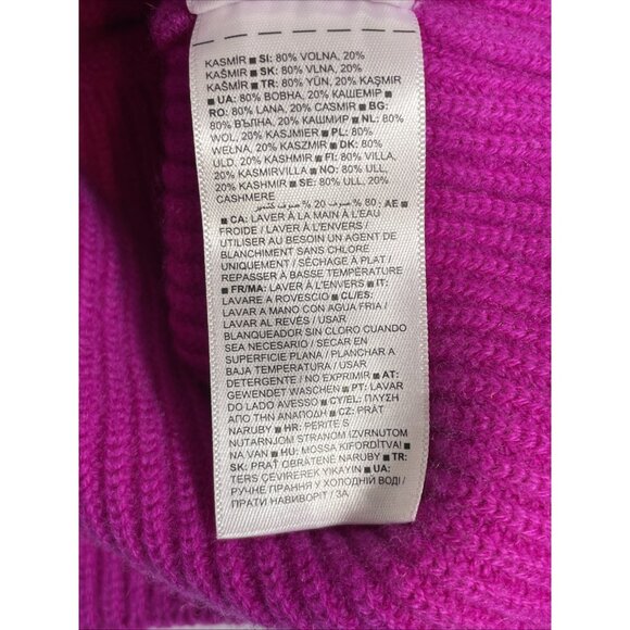 Athleta Wool Cashmere Aspen Turtleneck Sweater Womens Size Small Hot Pink - Picture 11 of 15